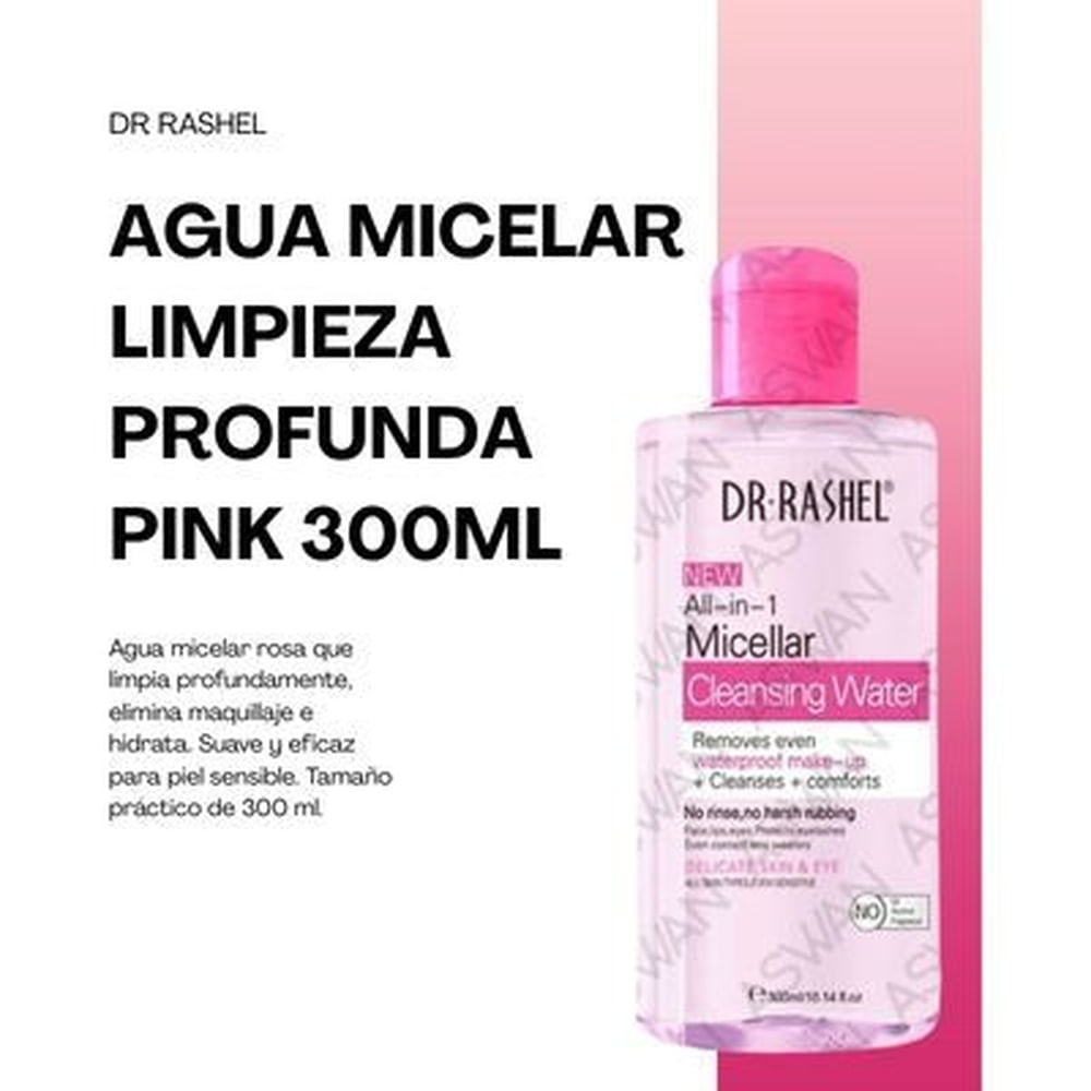 AGUA MICELAR LIMPIEZA PROFUNDA PINK 300ML - DR RASHEL