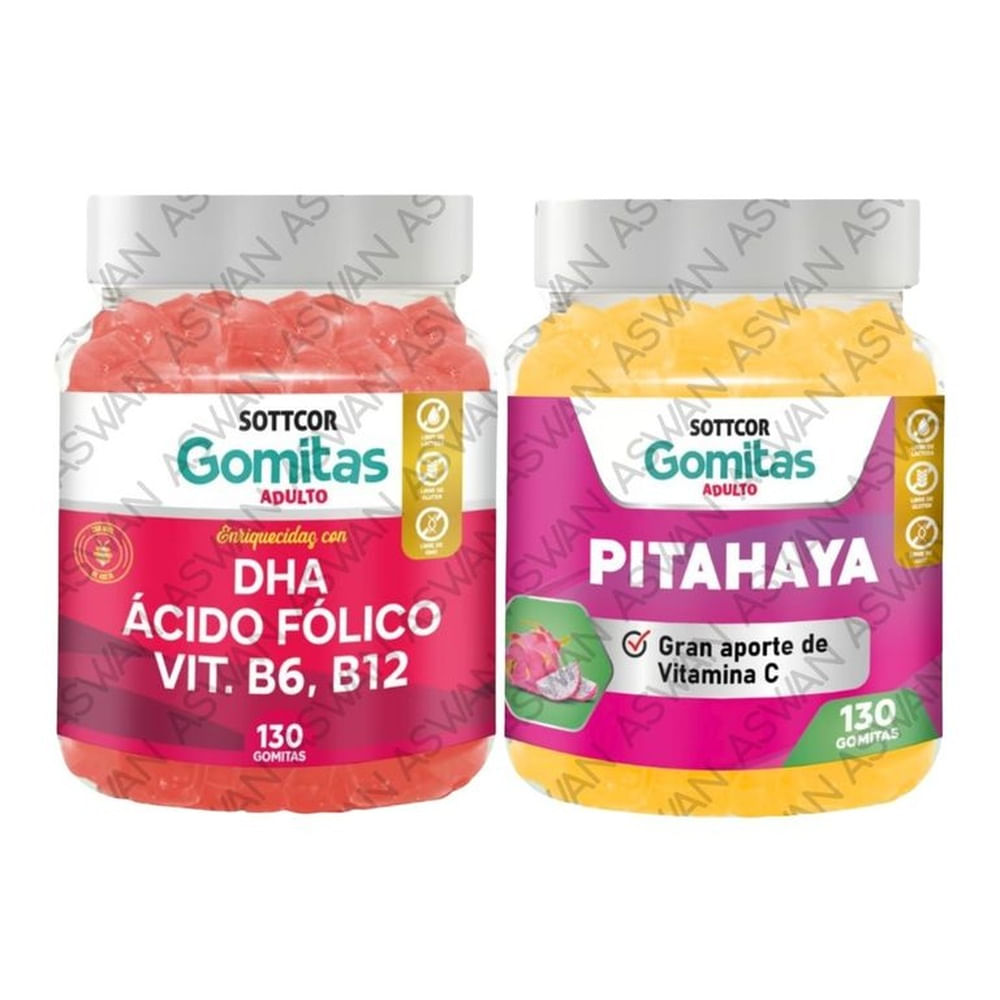 PACK ADULTO DHA & PITAHAYA 130 GOMITAS - SOTTCOR