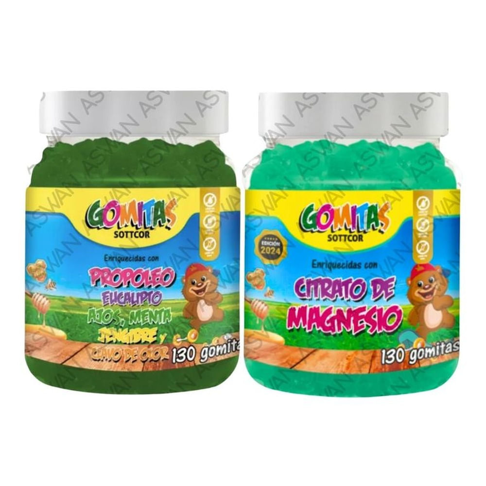 PACK NIÑOS DE PROPOLEO & CITRATO DE MAGNESIO NOCHES 130 GOMITAS - SOTTCOR