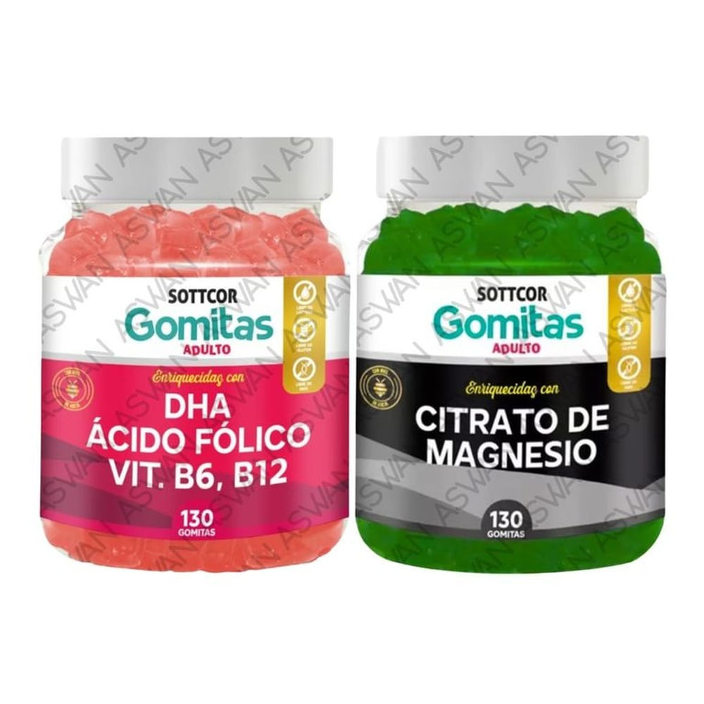 PACK ADULTO DHA & CITRATO MAGNESIO 130 GOMITAS - SOTTCOR