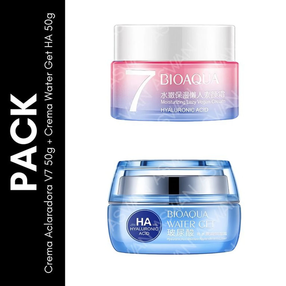 Pack Crema Aclaradora V7 50g + Crema Water Get HA 50g - BIOAQUA