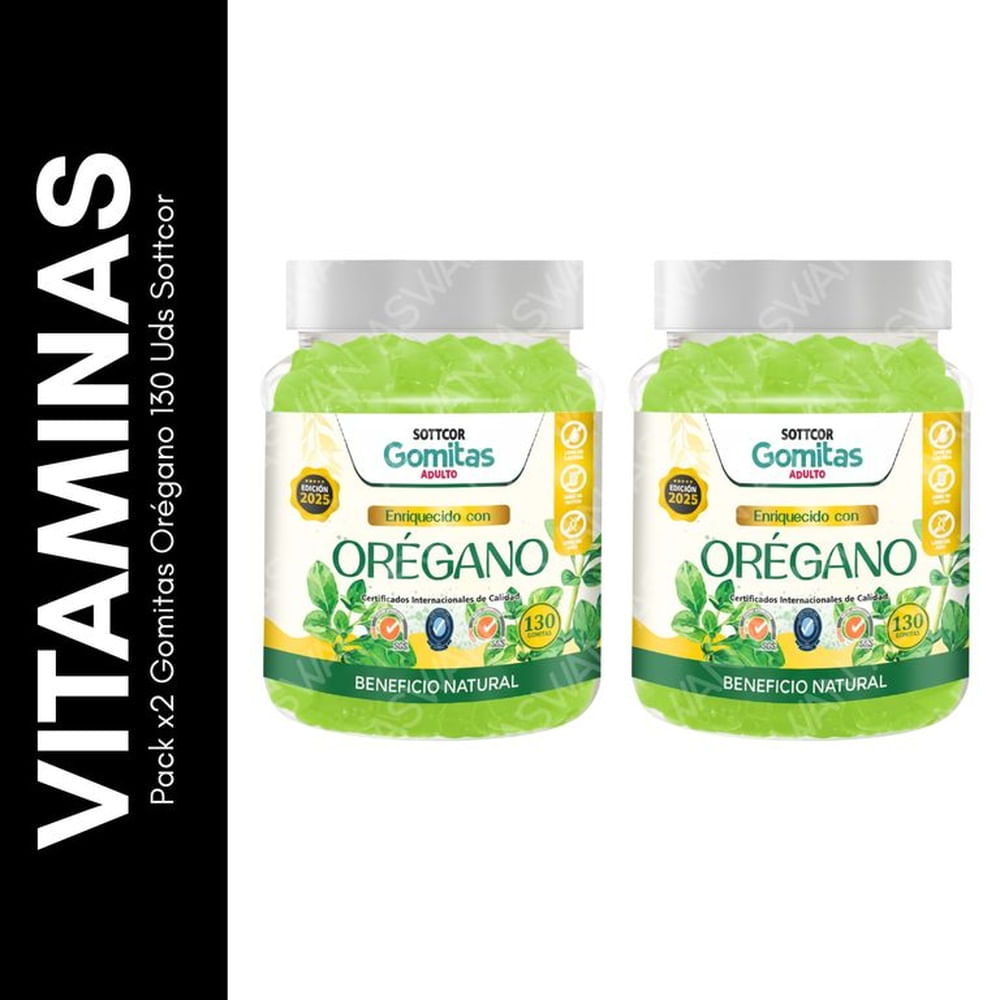 Pack x2 Gomitas Orégano 130 Uds Sottcor