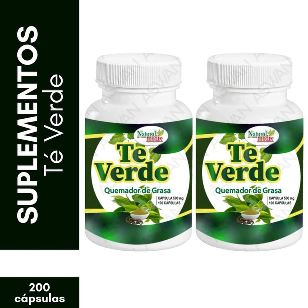 Pack x2 Té Verde Quemador de Grasa 100 Cápsulas - Natural Medix