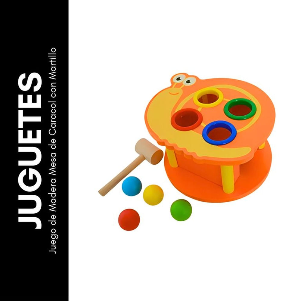 Juego de Madera Mesa de Caracol con Martillo Beige