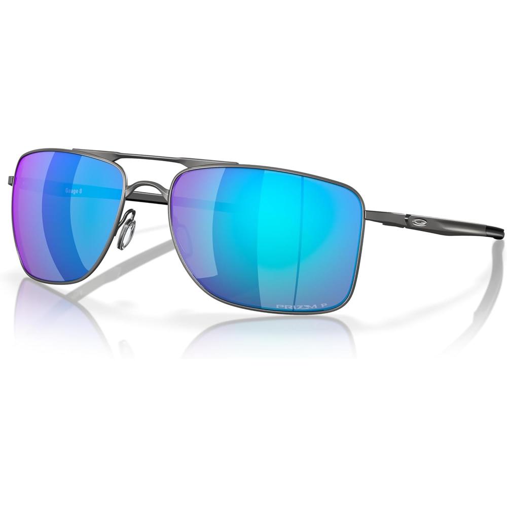 Oakley Gauge 8 OO4124 Gafas de Sol para Hombre | Matte Gunmetal / Prizm Sapphire Iridium Polarized