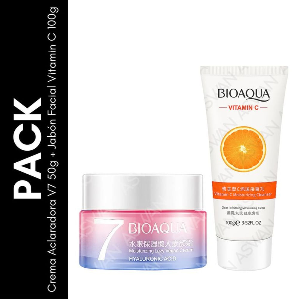 Pack Crema Aclaradora V7 50g + Jabón Facial Vitamin C 100g - BIOAQUA
