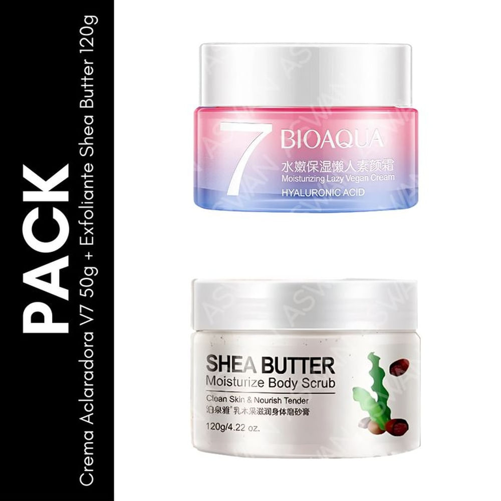 Pack Crema Aclaradora V7 50g + Exfoliante Shea Butter 120g - BIOAQUA