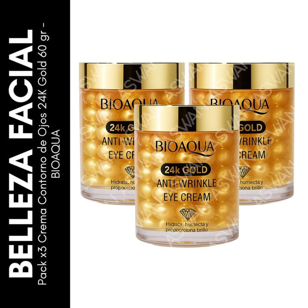 Pack x3 Crema Contorno de Ojos 24K Gold 60 gr - BIOAQUA