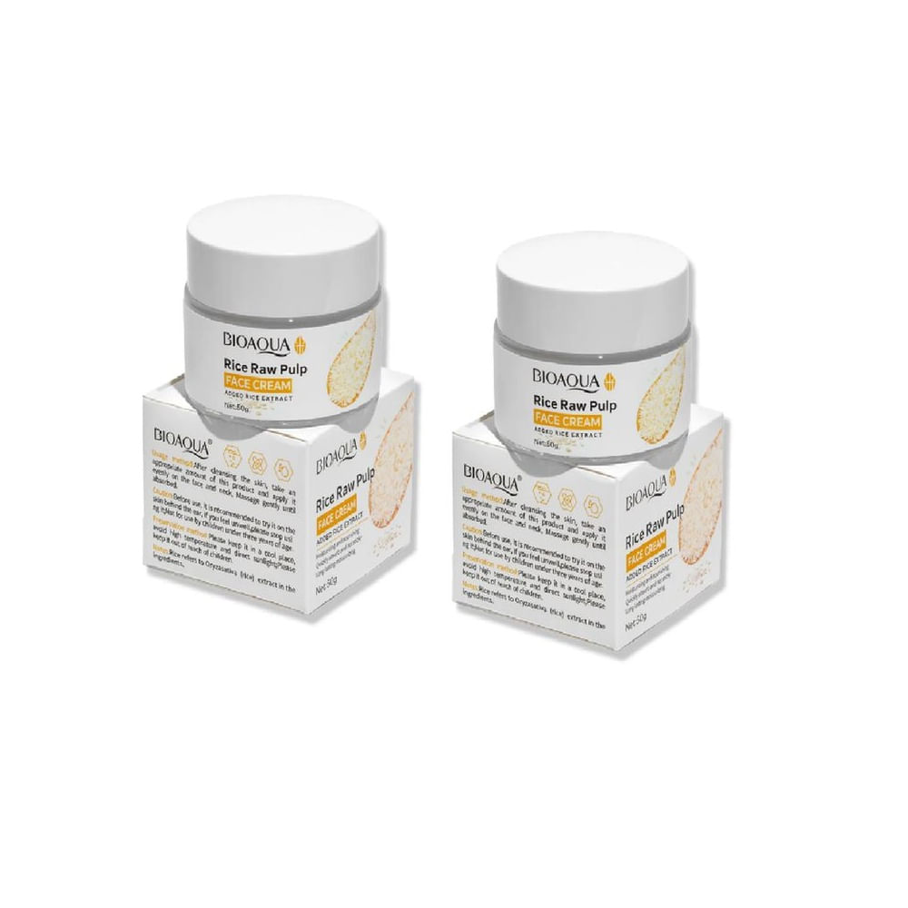PACK 2 CREMA FACIAL BIOAQUA REJUVENECEDORA E HIDRATANTE DE ARROZ