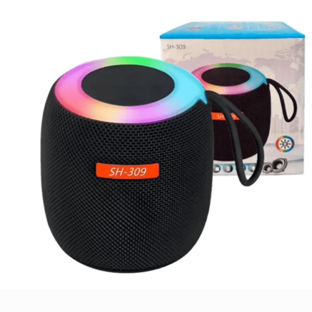 Mini Parlante Portátil SH-309 Bluetooth Con Luz LED - Negro