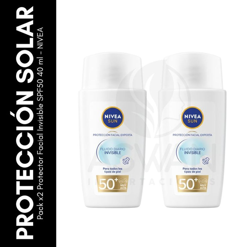 Pack x2 Protector Facial Invisible SPF50 40 ml - NIVEA