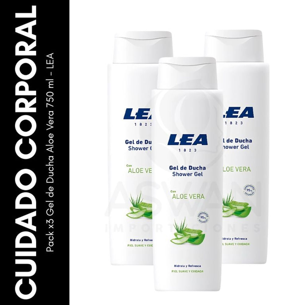 Pack x3 Gel de Ducha Aloe Vera 750 ml - LEA