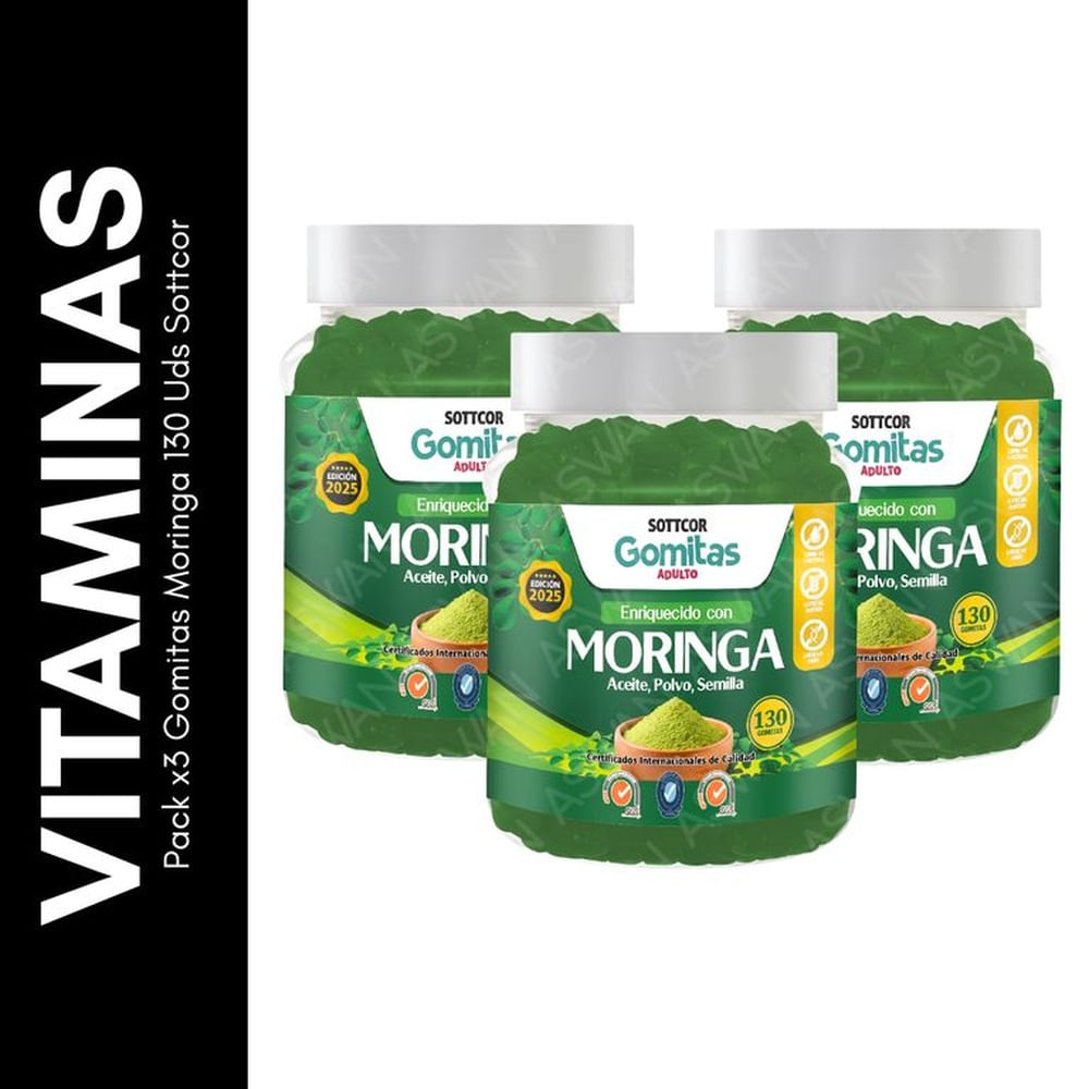 Pack x3 Gomitas Moringa 130 Uds Sottcor