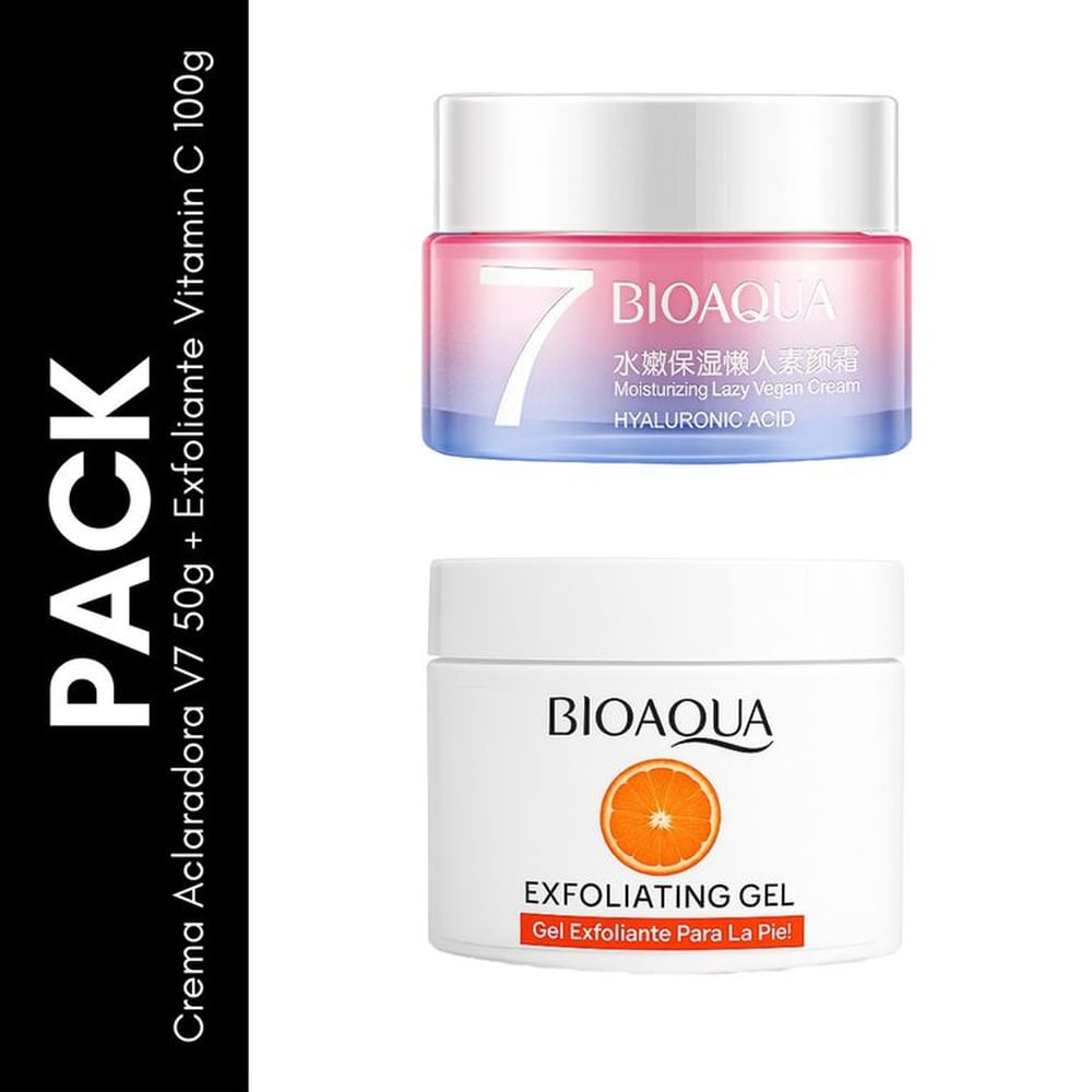 Pack Crema Aclaradora V7 50g + Exfoliante Vitamin C 100g - BIOAQUA
