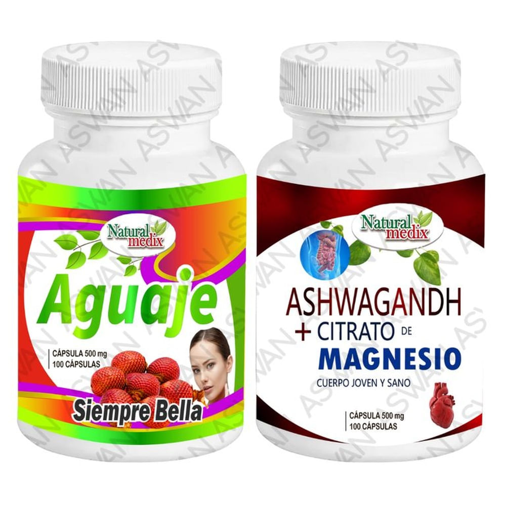 PACK AGUAJE SIEMPRE BELLA + ASHWAGANDHA & CITRATO DE MAGNESIO 100 CÁPSULAS