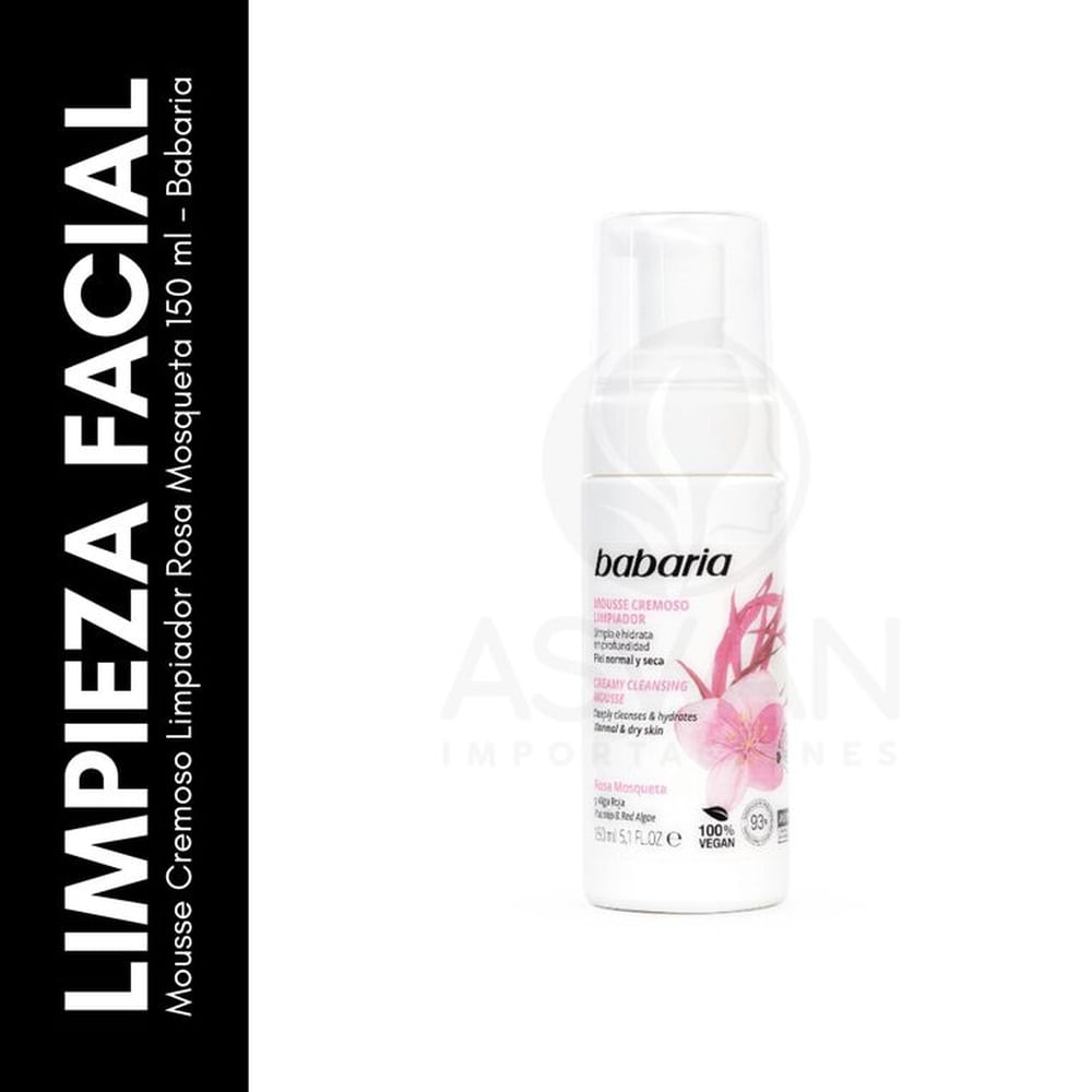 Mousse Cremoso Limpiador Rosa Mosqueta 150 ml - Babaria