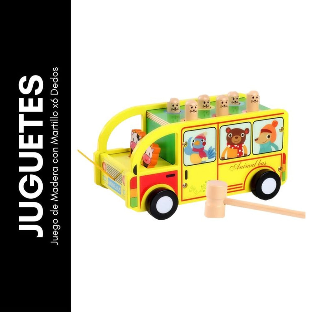 Juego de Madera con Martillo x6 Dedos Beige