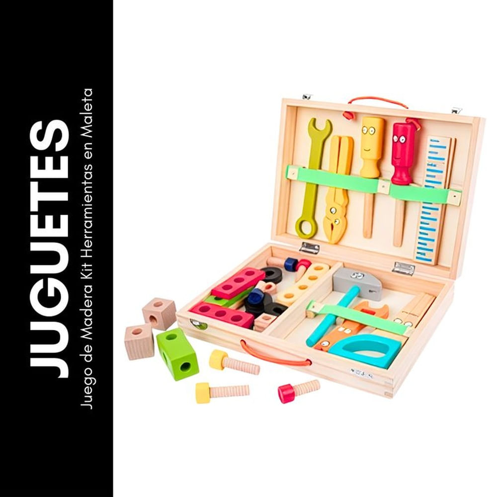Juego de Madera Kit Herramientas en Maleta Beige