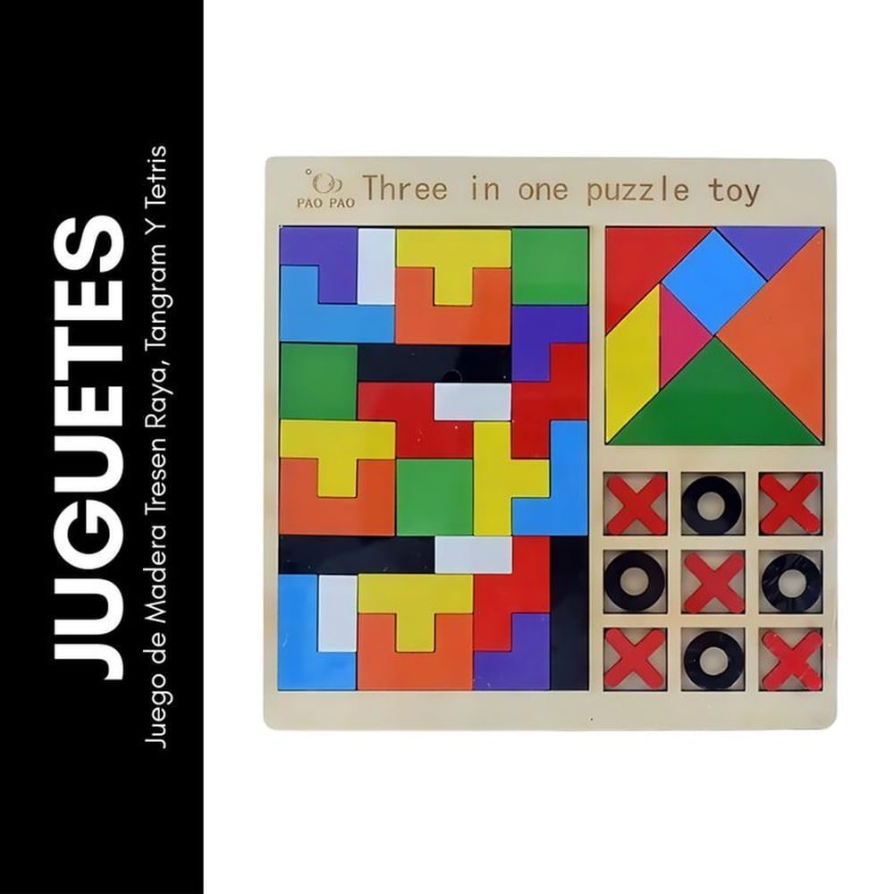 Juego de Madera Tresen Raya Tangram Y Tetris Beige