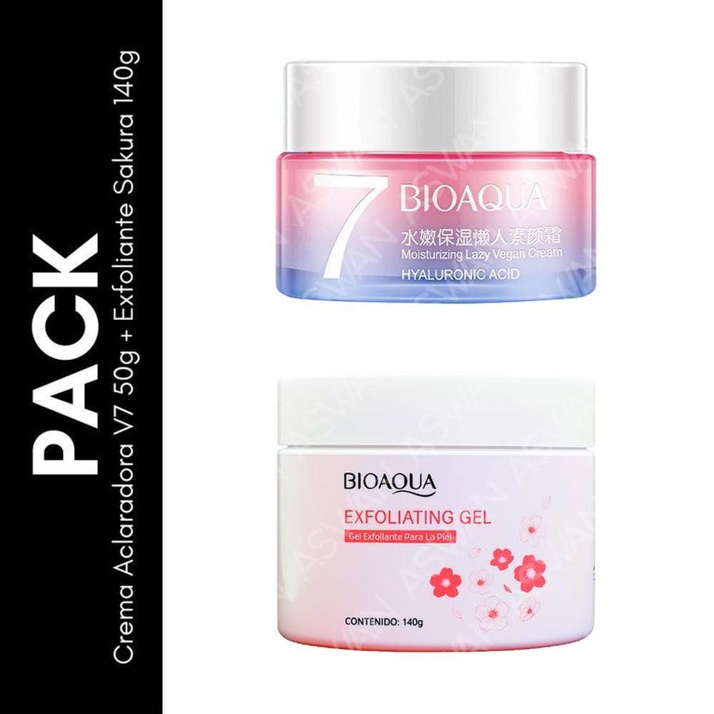 Pack Crema Aclaradora V7 50g + Exfoliante Sakura 140g - BIOAQUA