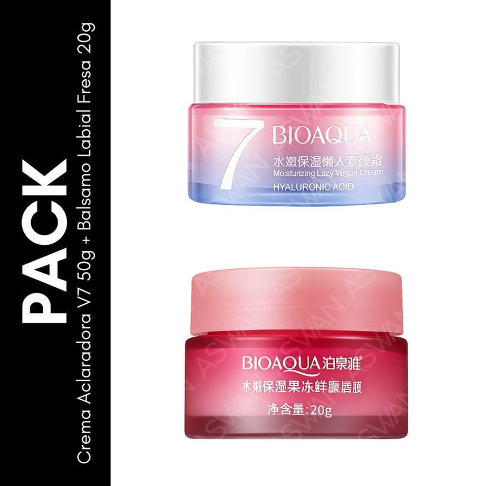 Pack Crema Aclaradora V7 50g + Balsamo Labial Fresa 20g - BIOAQUA
