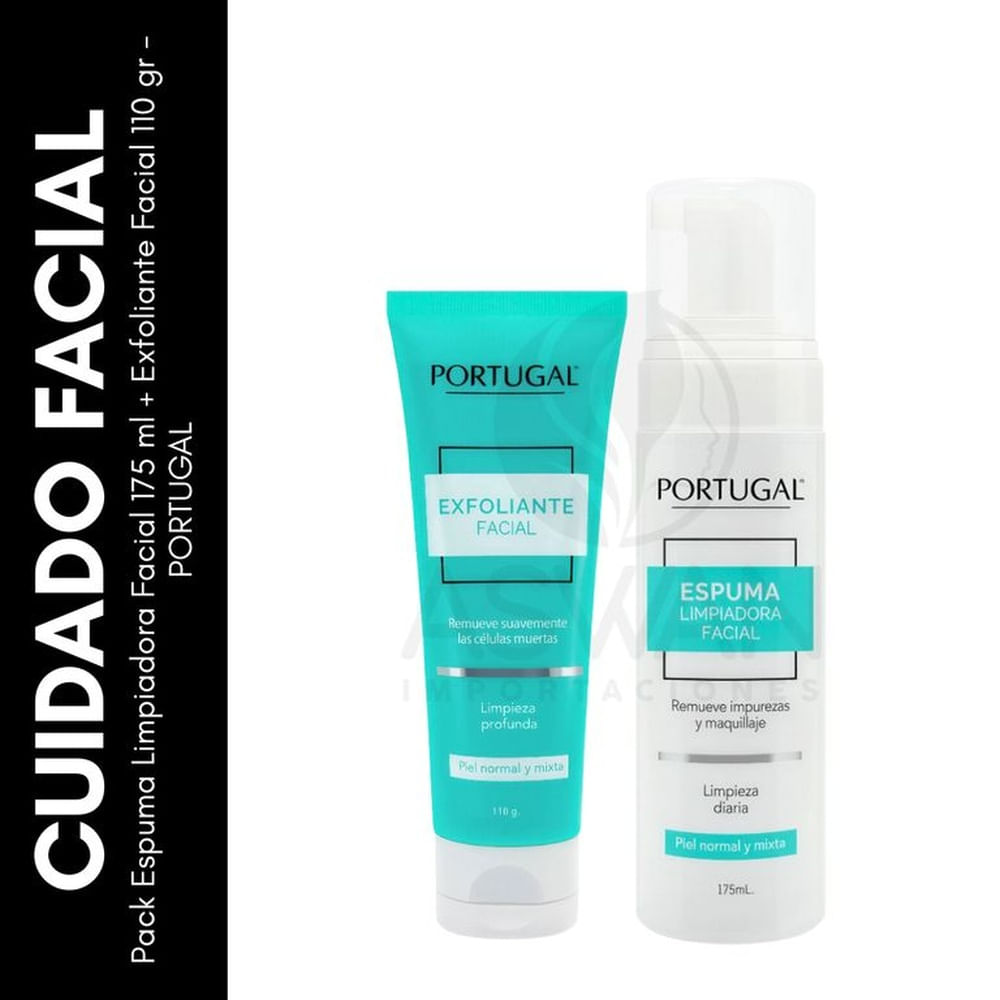 Pack Espuma Facial 175 ml + Exfoliante 110 gr - PORTUGAL