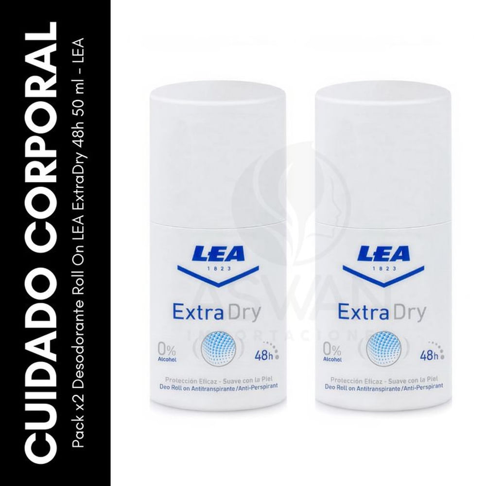 Pack x2 Desodorante Roll On LEA ExtraDry 48h 50 ml - LEA