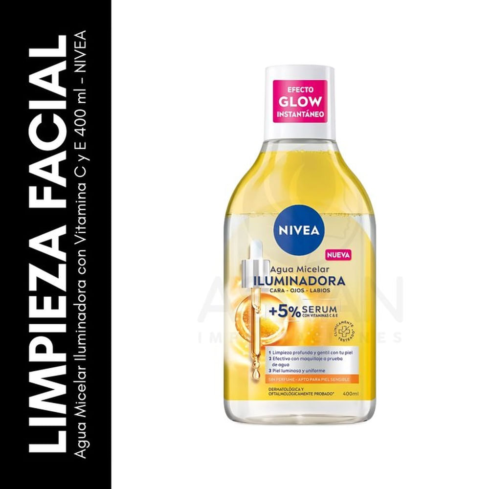 Agua Micelar Iluminadora con Vitamina C y E 400 ml  NIVEA