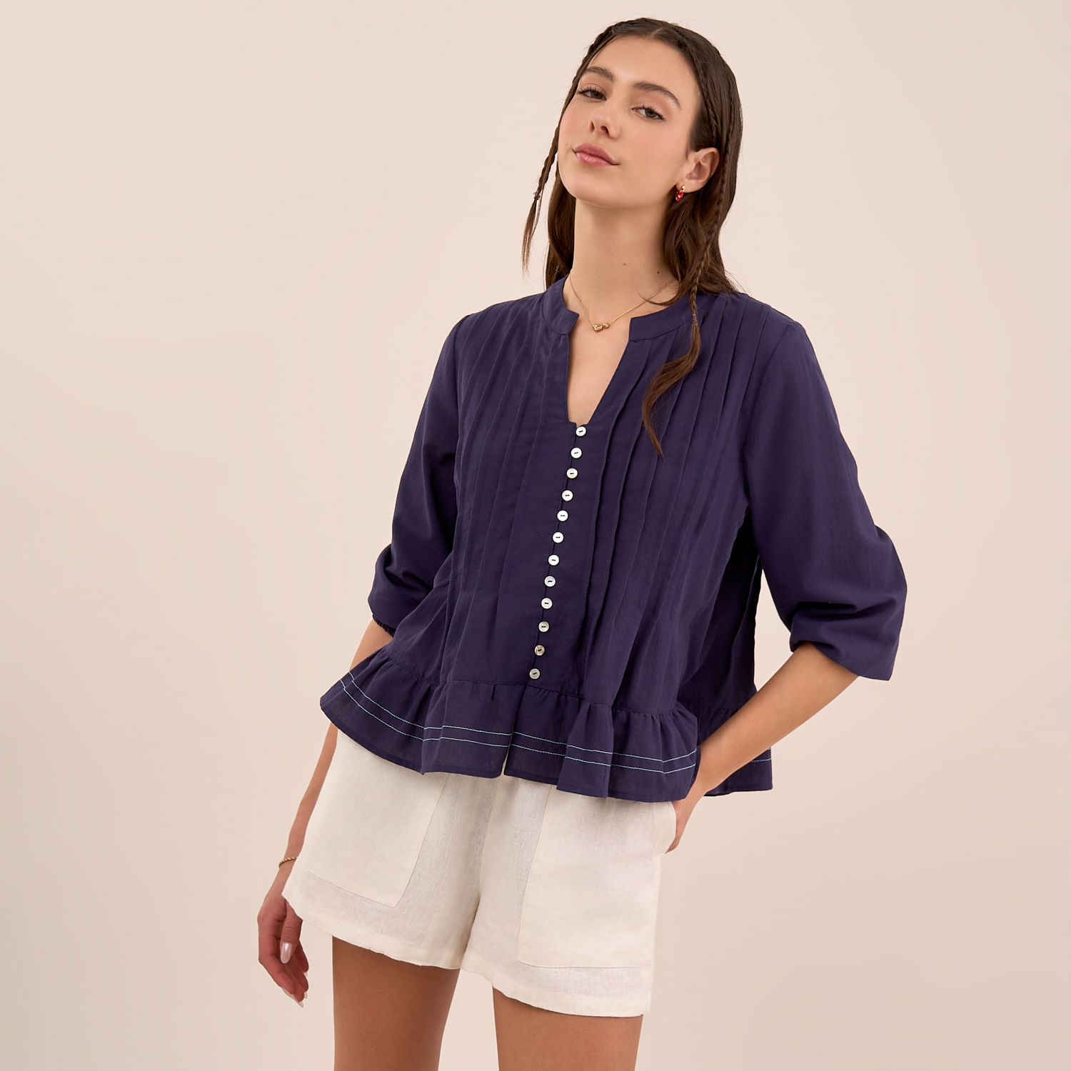 Blusa Mujer Amc Pespunte