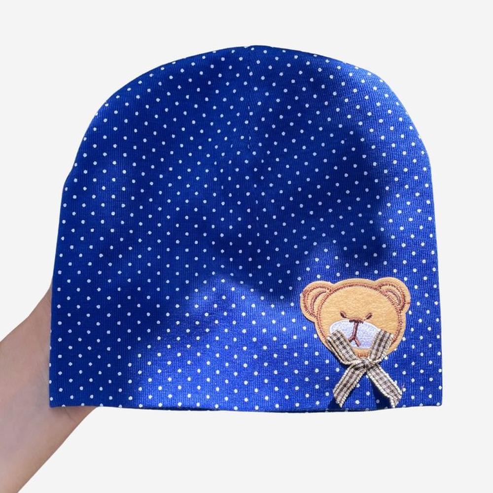 Beanie de Algodón Ositos para Bebé 2 a 9 meses - Azul