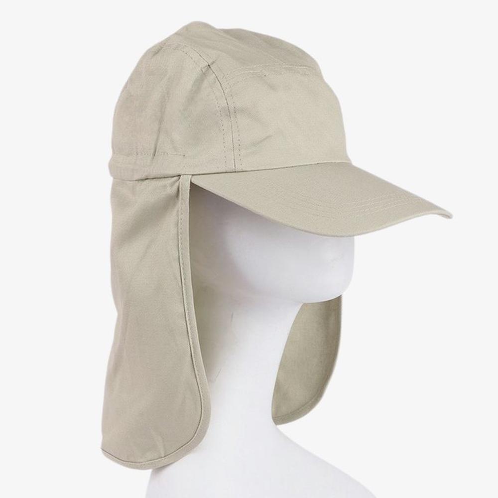 Sombrero Gorro Alta Proteccion Sol Cubre Nuca - Crema Sin bordado