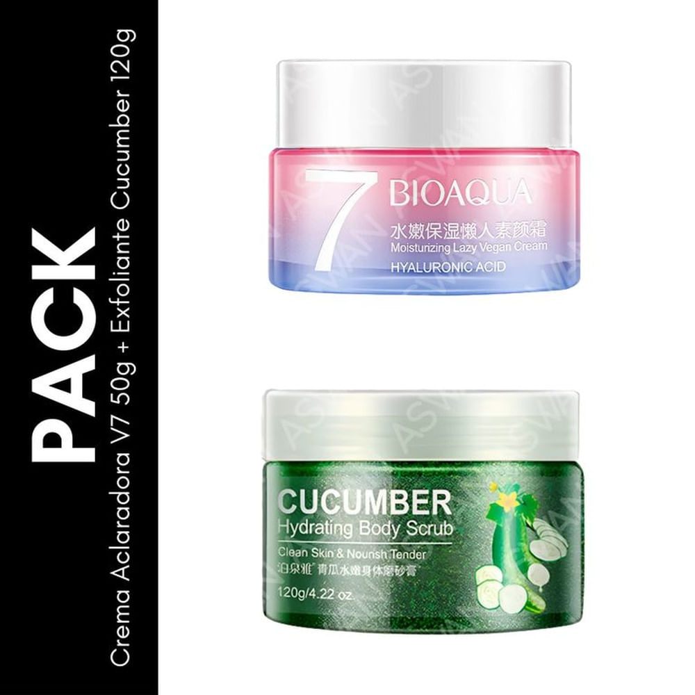 Pack Crema Aclaradora V7 50g + Exfoliante Cucumber 120g - BIOAQUA