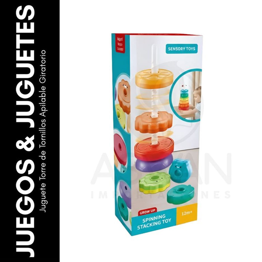 Juguete Torre de Tornillos Apilable Giratorio Multicolor Juguete Torre de Tornillos Apilable Giratorio Multicolor