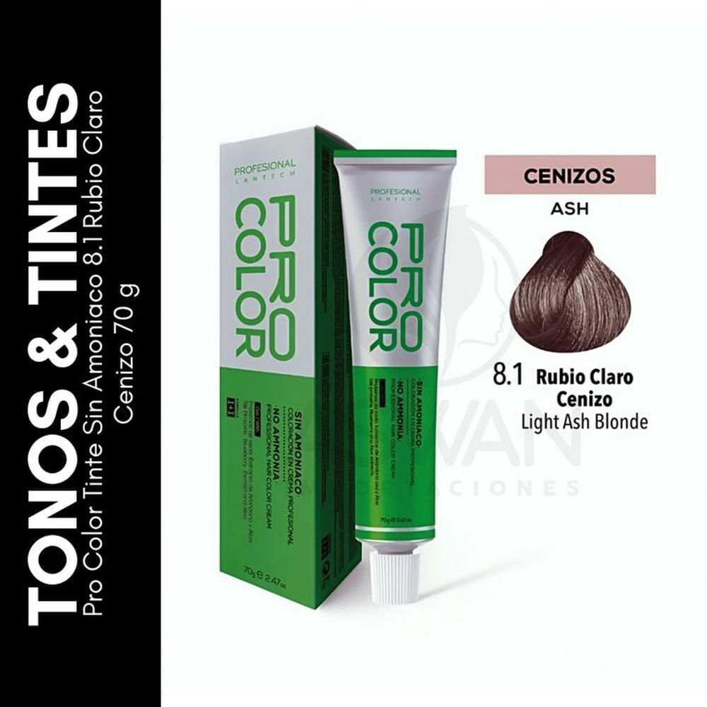 Pro Color Tinte Sin Amoniaco 81 Rubio Claro Cenizo 70 g Pro Color Tinte Sin Amoniaco 81 Rubio Claro Cenizo 70 g