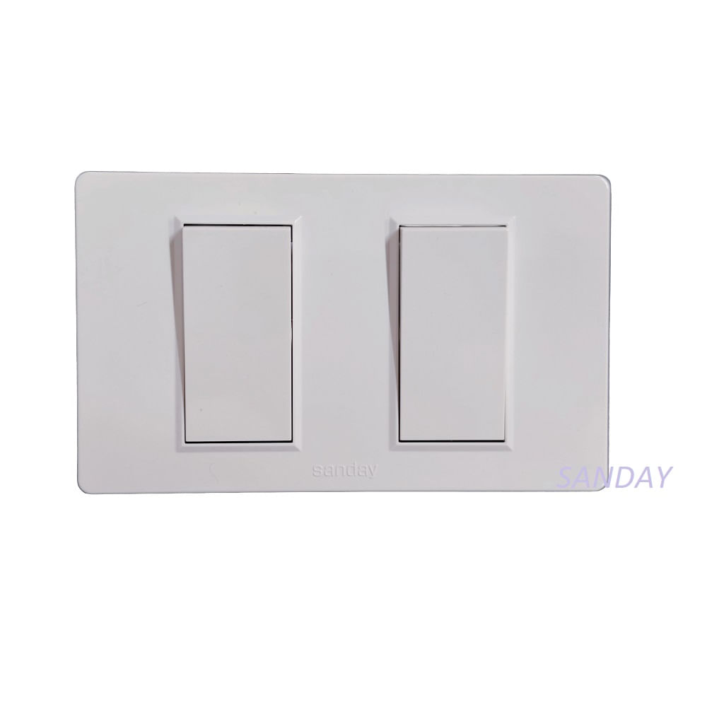 INTERRUPTOR DOBLE PLACA BLANCA Y DADOS BLANCOS SANDAY INTERRUPTOR DOBLE PLACA BLANCA Y DADOS BLANCOS SANDAY