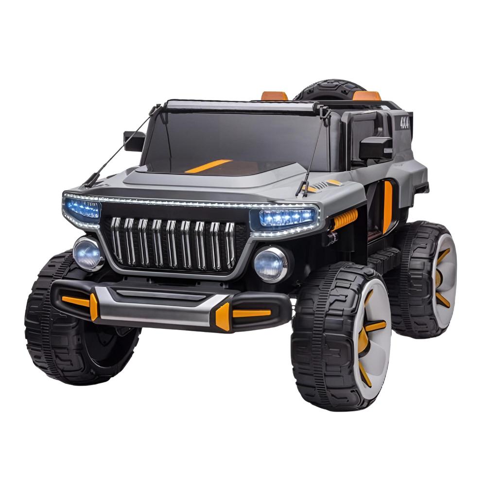 Camioneta Todo Terreno Gris llantas EVA - GOMA con luces LED musical USB bluetooth Aplicativo etc