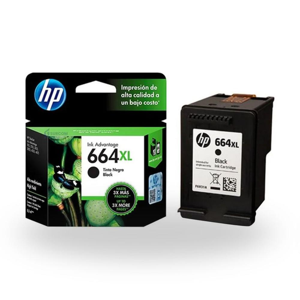 Cartucho de Tinta HP 664XL Negro F6V31AL Original