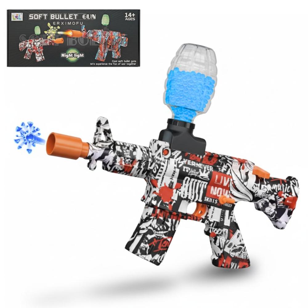 Metralleta Pistola Rifle de Juguete Lanza Hidrogel con Luces 9911 Recargable Rojo Metralleta Pistola Rifle de Juguete Lanza Hidrogel con Luces 9911 Recargable Rojo