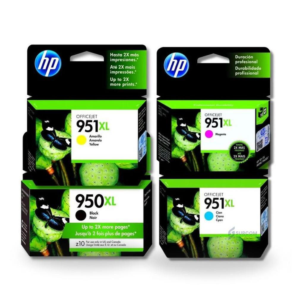 Kit Tinta HP 950XL 951XL Cyan Magenta Amarillo Negro