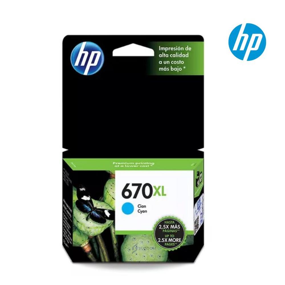 CARTUCHO DE TINTA HP 670XL CIAN ORIGINAL