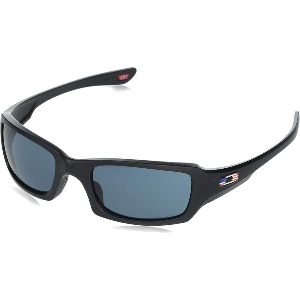 Oakley Fives Squared OO9238 Gafas de sol para hombre | Matte Black Usa Flag Logo / Prizm Grey