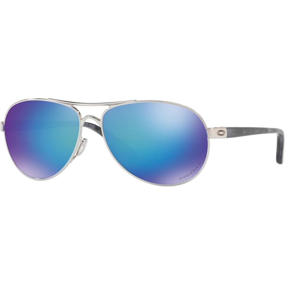 Oakley Feedback OO4079 Gafas de sol para hombre | Polished Chrome / Prizm Sapphr Iridium
