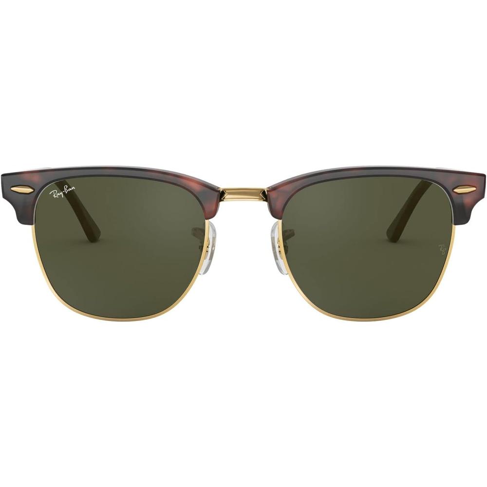 Ray-Ban RB3016 Clubmaster Gafas de sol para hombre | Mock Tortoise on Gold / Green II