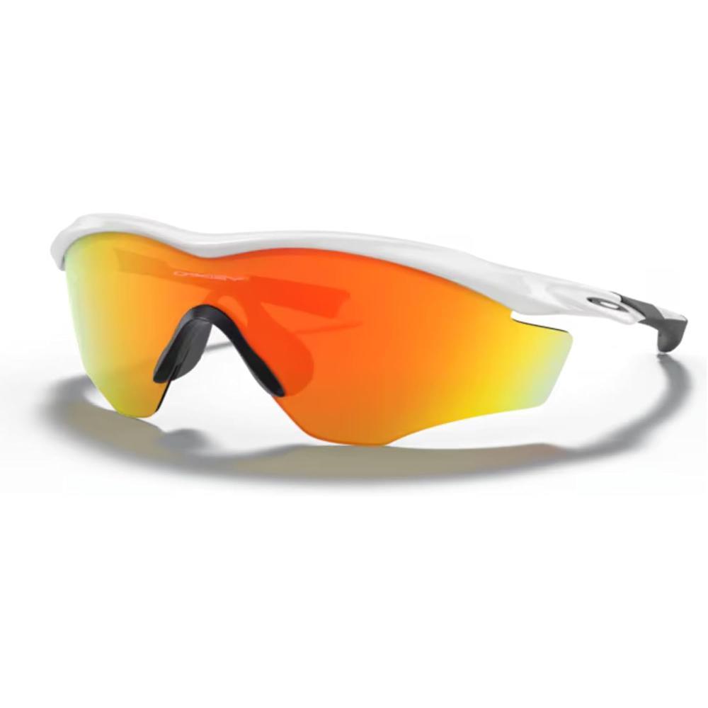 Oakley M2 Frame XL OO9343 Shield Gafas de sol para hombre | Polished White / Fire Iridium