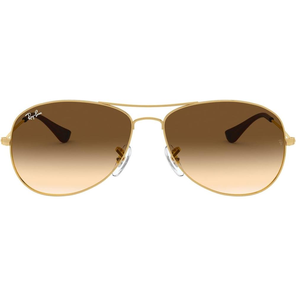 Ray-Ban RB3362 Cockpit Aviator Gafas de sol para hombre | Gold / Clear Brown I