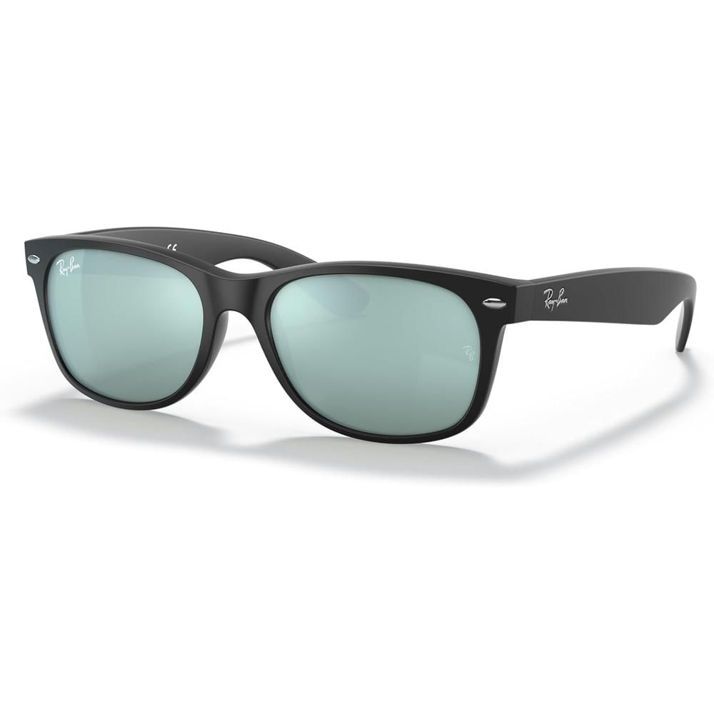 Ray-Ban RB2132 New Wayfarer Gafas de sol para hombre | Rubber Black / Light Green Silver II
