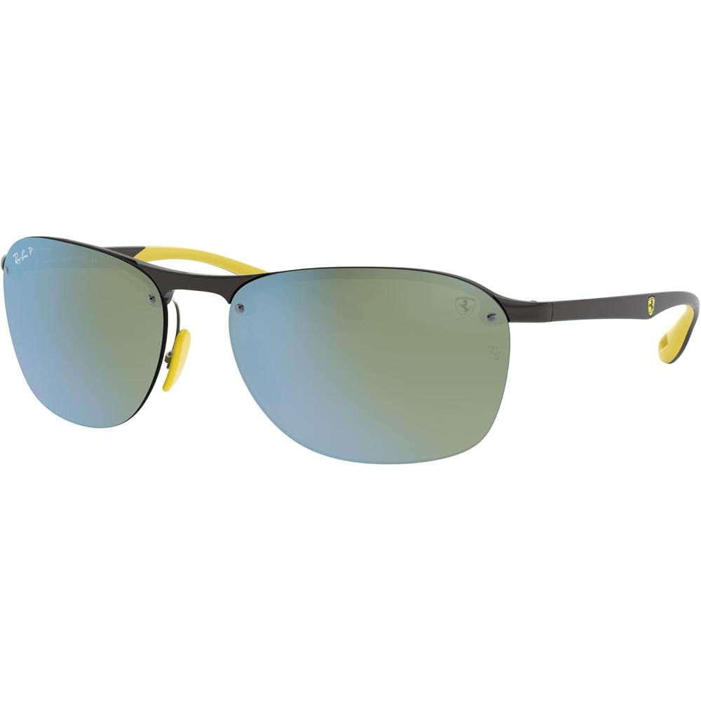 Ray-Ban RB4302M Scuderia Ferrari Collection Gafas de sol para hombre | Grey Yellow / Green Silver