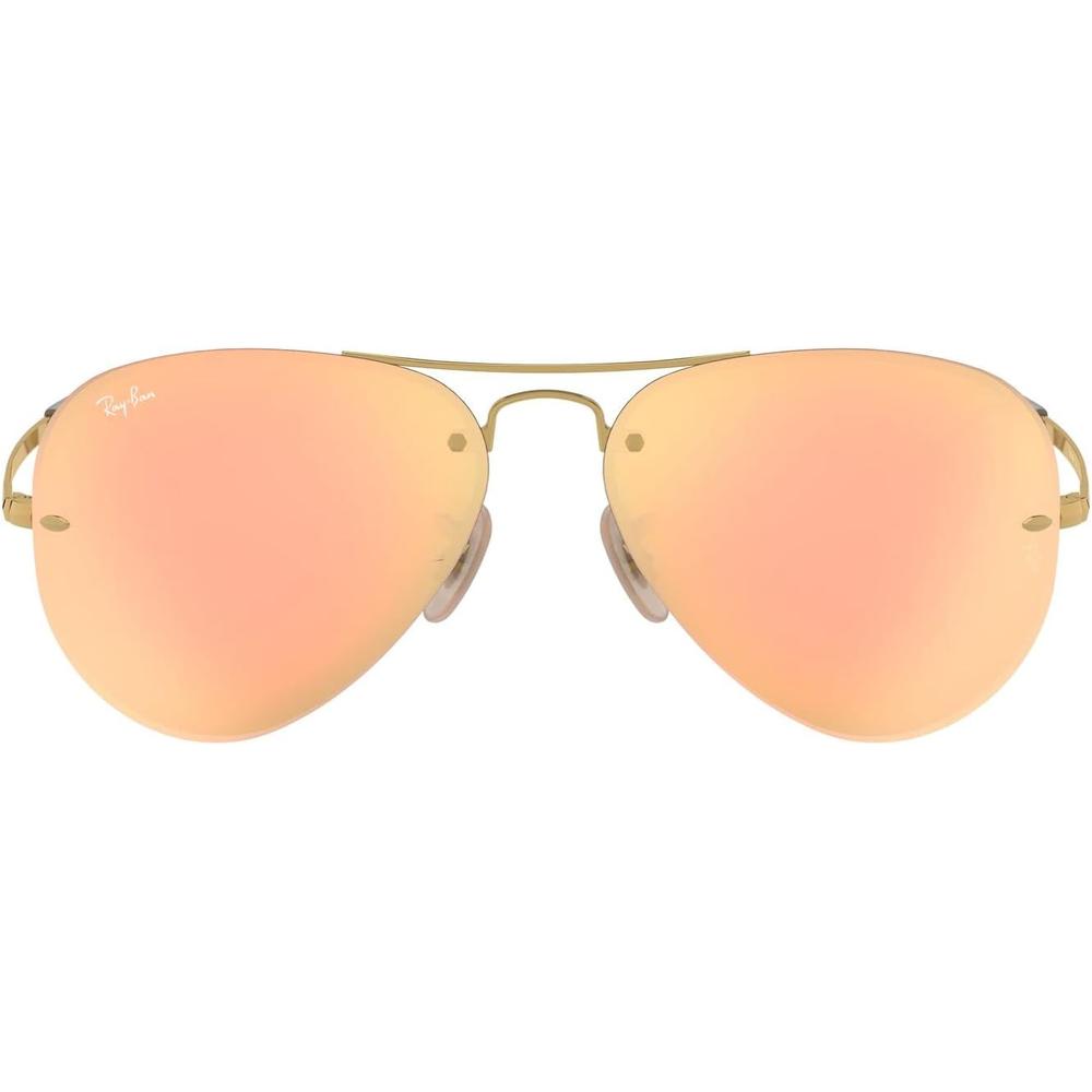 Ray-Ban RB3449 Gafas de sol Aviator | Gold / Light Brown Mirror Pink