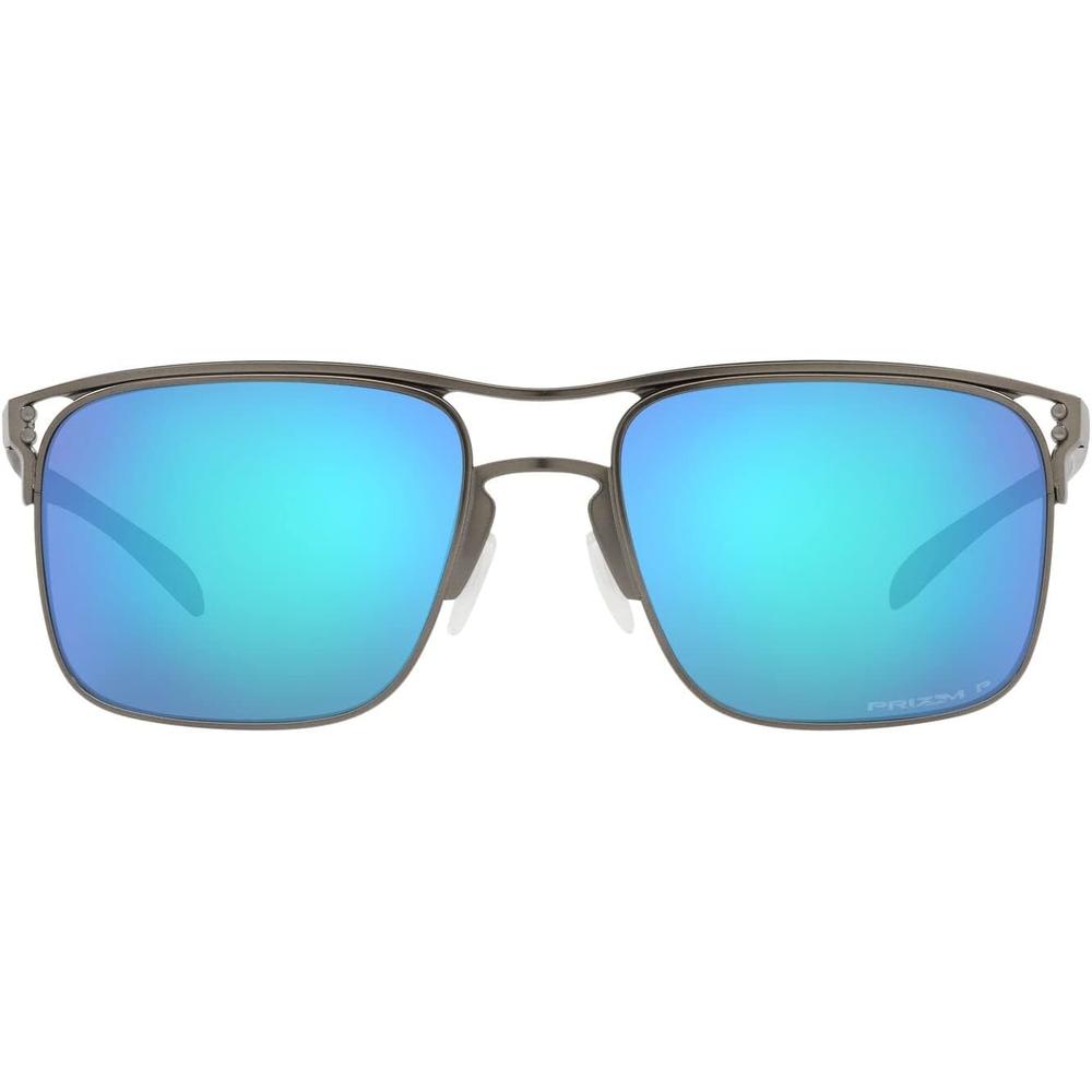 Oakley Holbrook TI Square OO6048 Gafas de sol para hombre | Matte Gunmetal / Prizm Sapphire