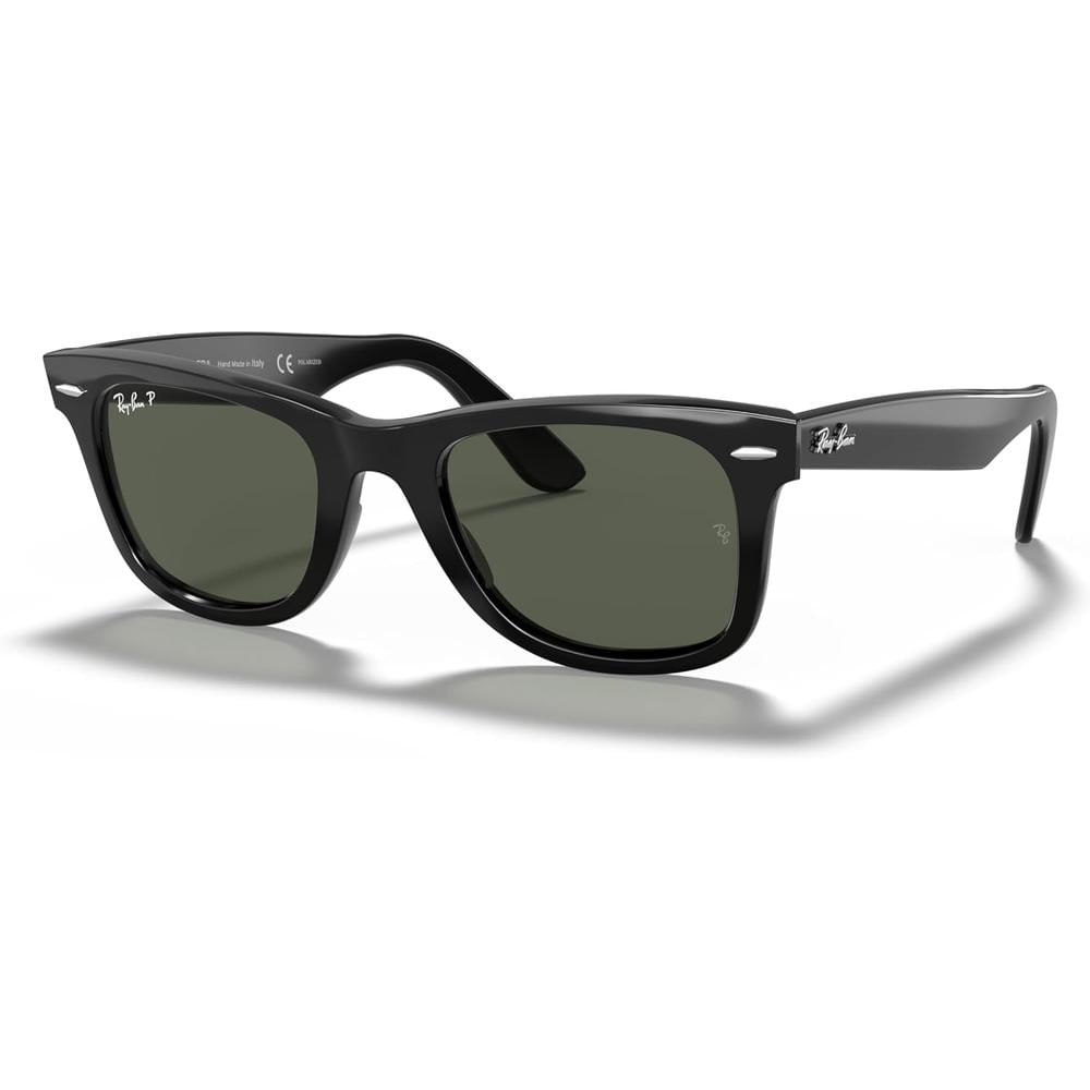 Ray-Ban RB2140F Original Wayfarer Gafas de sol cuadradas puente bajo | Black / Green III